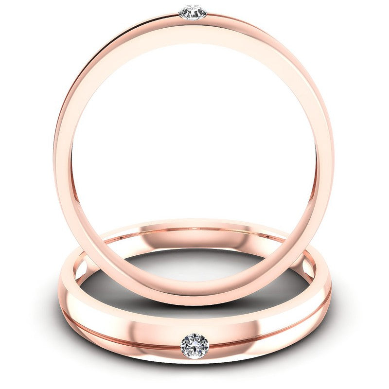 Round Cut Diamonds Wedding Sets in 18KT Yellow Gold