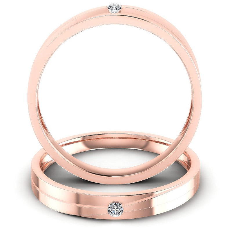 Round Cut Diamonds Wedding Sets in 18KT Yellow Gold