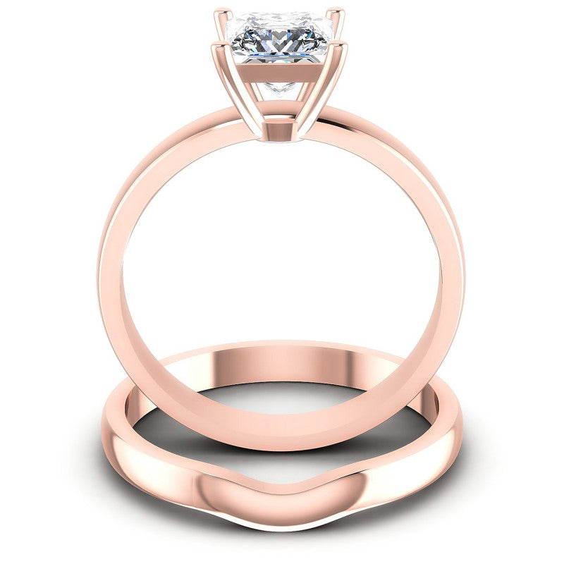 Princess Cut Diamonds Bridal Set in 18KT Yellow Gold