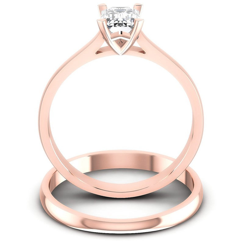 Emerald Cut Diamonds Bridal Set in 18KT Yellow Gold