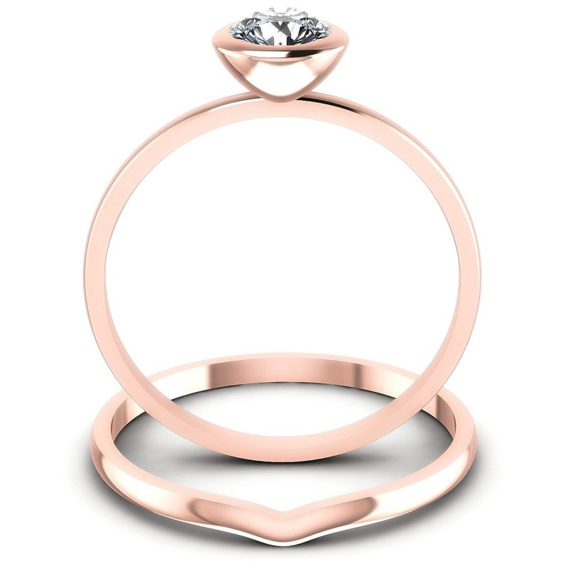 Round Cut Diamonds Bridal Set in 18KT Yellow Gold