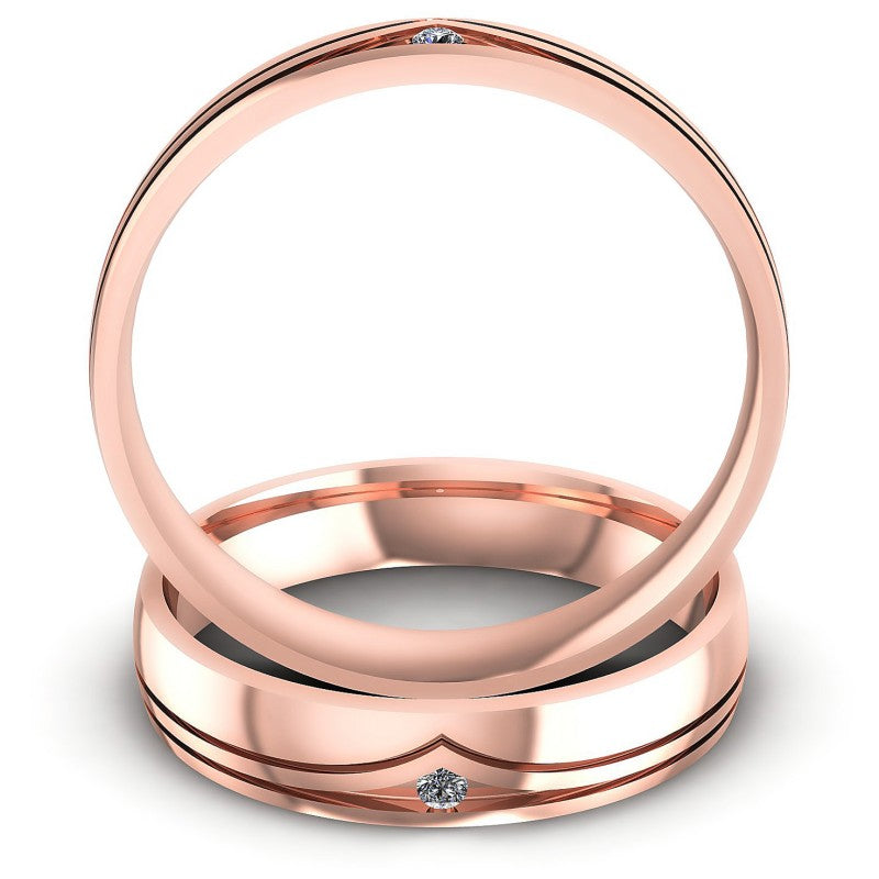 Round Cut Diamonds Wedding Sets in 18KT Yellow Gold