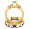 Baguette And Princess Cut Diamonds Bridal Set in 14KT Yellow Gold