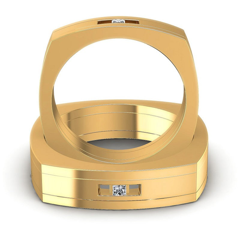 Princess Cut Diamonds Wedding Sets in 14KT Yellow Gold