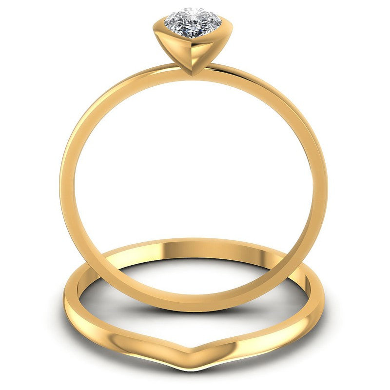 Pear Cut Diamonds Bridal Set in 14KT Yellow Gold