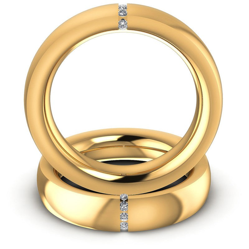 Round Cut Diamonds Wedding Sets in 14KT Yellow Gold