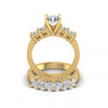 Oval And Round Cut Diamonds Bridal Set in 14KT Yellow Gold
