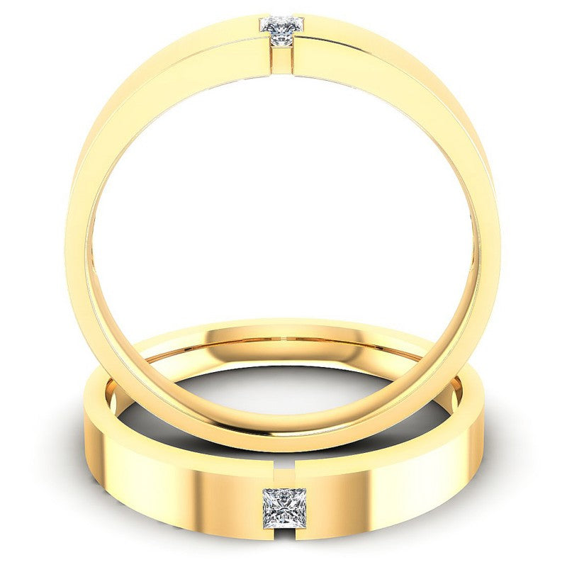 Princess Cut Diamonds Wedding Sets in 14KT Yellow Gold