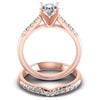Round And Oval Cut Diamonds Bridal Set in 18KT Yellow Gold