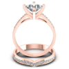 Round And Princess Cut Diamonds Bridal Set in 18KT Yellow Gold