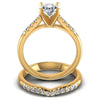 Round And Oval Cut Diamonds Bridal Set in 14KT Yellow Gold