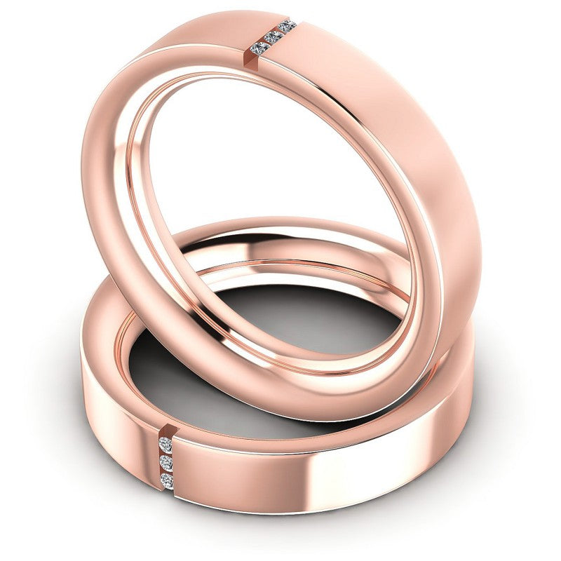 Round Cut Diamonds Wedding Sets in 18KT Rose Gold