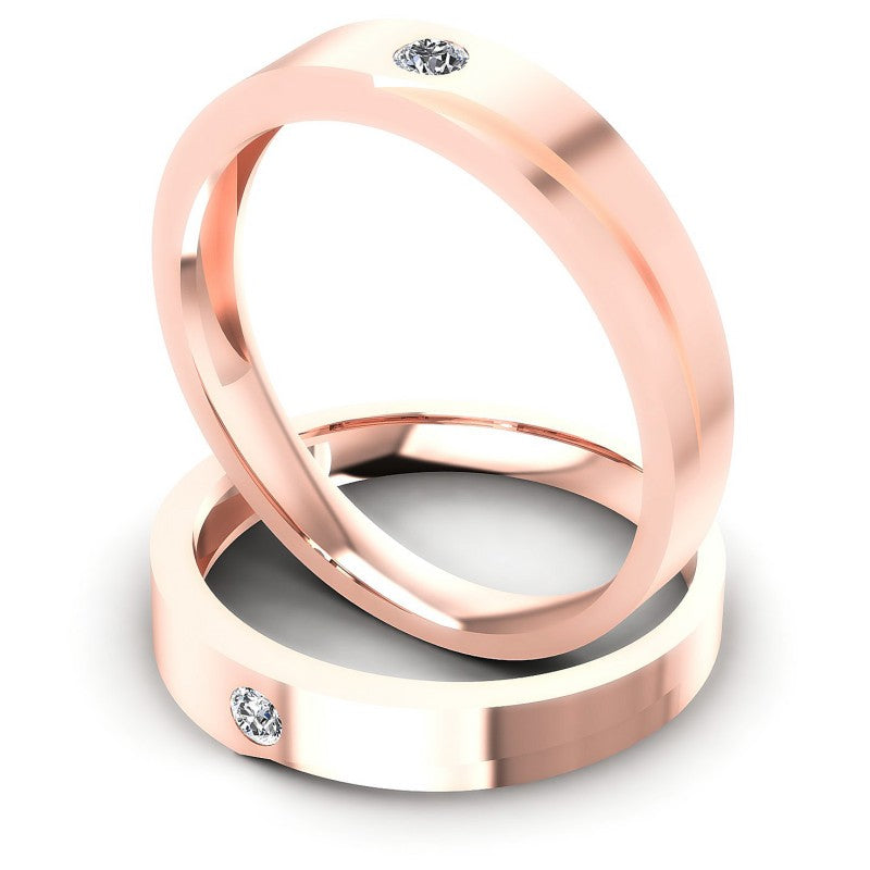 Round Cut Diamonds Wedding Sets in 18KT Rose Gold