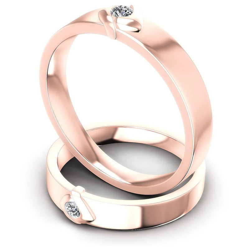 Round Cut Diamonds Wedding Sets in 18KT Rose Gold