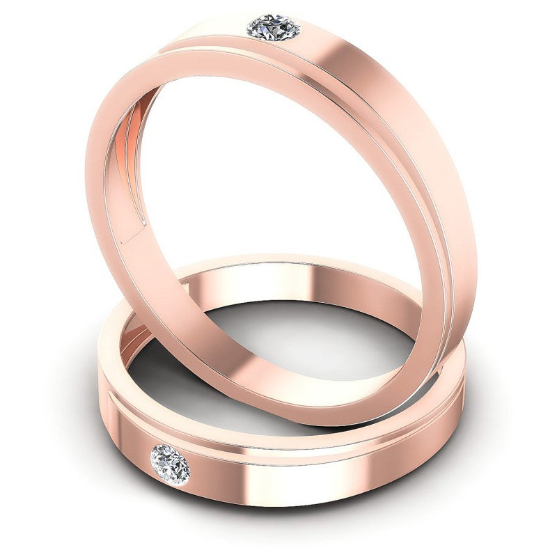 Round Cut Diamonds Wedding Sets in 18KT Rose Gold