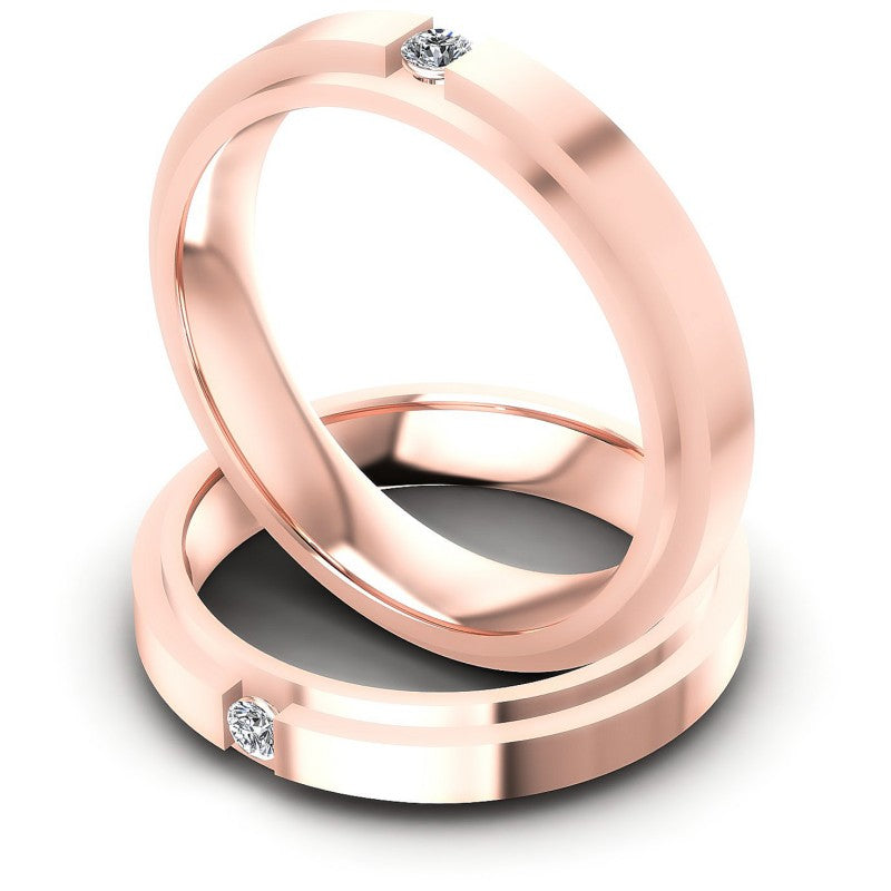 Round Cut Diamonds Wedding Sets in 18KT Rose Gold