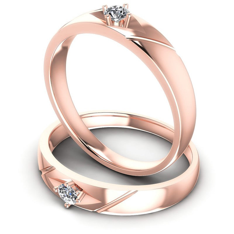 Round Cut Diamonds Wedding Sets in 18KT Rose Gold