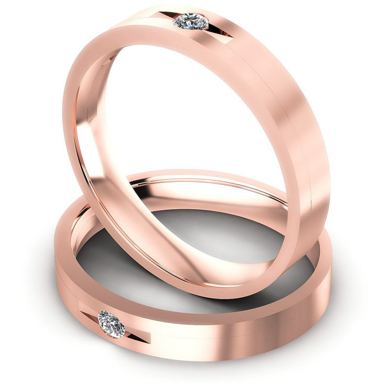 Round Cut Diamonds Wedding Sets in 18KT Rose Gold