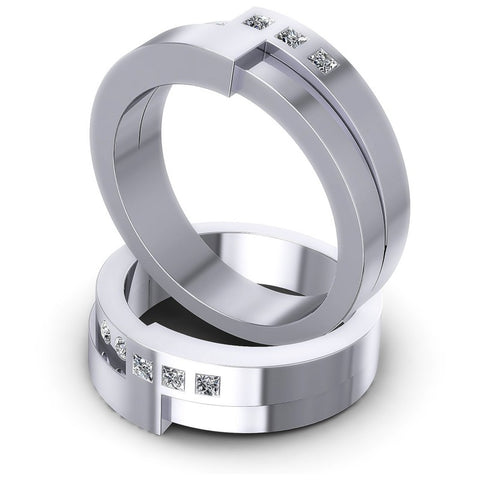 Round And Princess Cut Diamonds Wedding Sets in 14KT Rose Gold