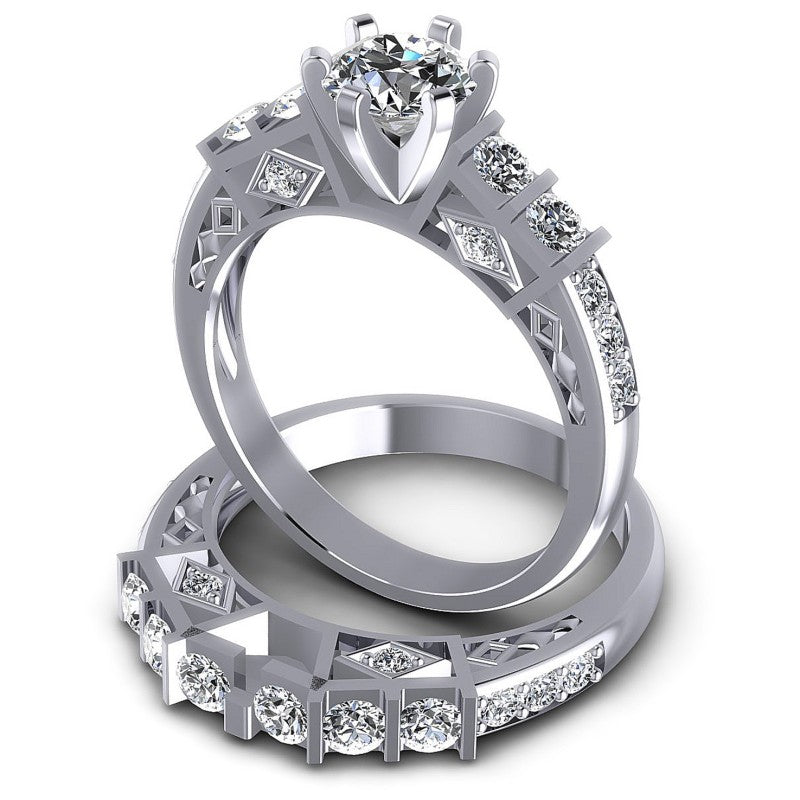 Round Diamonds 1.50CT Bridal Set in 14KT Rose Gold