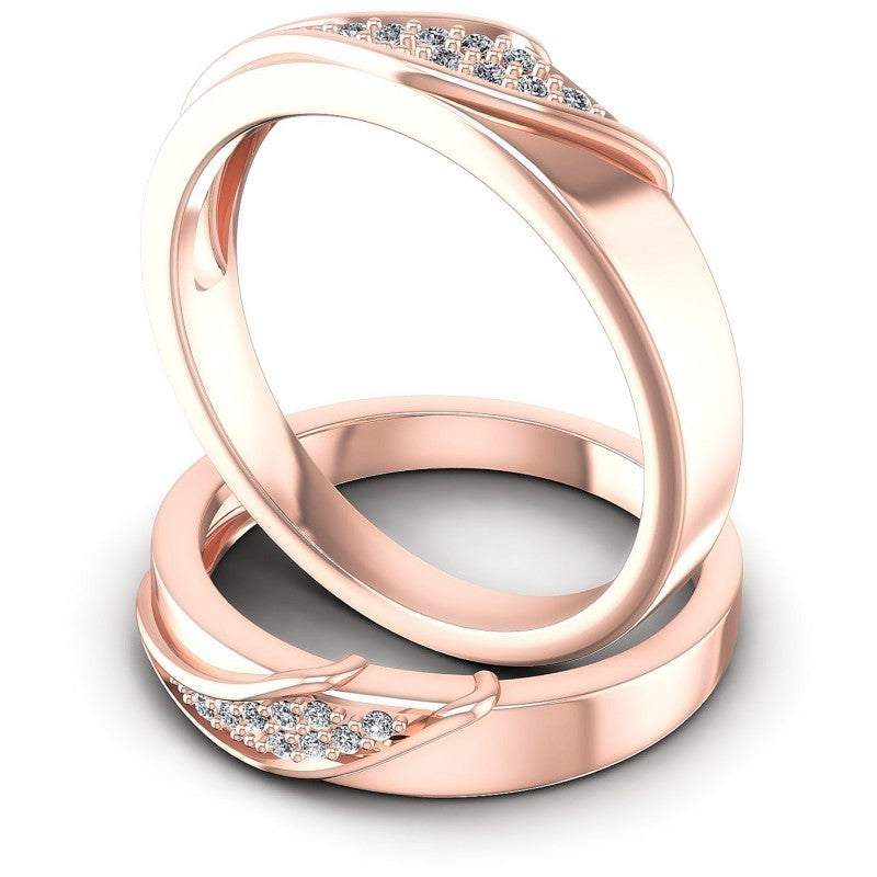 Round Cut Diamonds Wedding Sets in 18KT Rose Gold