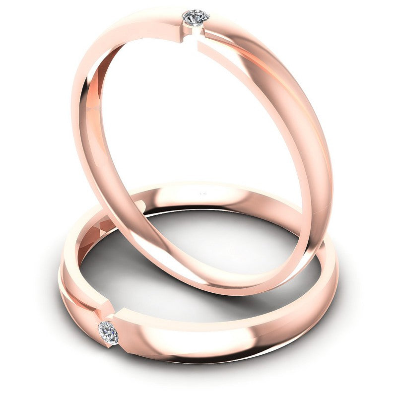 Round Cut Diamonds Wedding Sets in 18KT Rose Gold