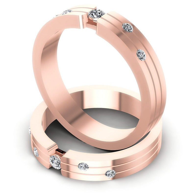 Round Cut Diamonds Wedding Sets in 18KT Rose Gold