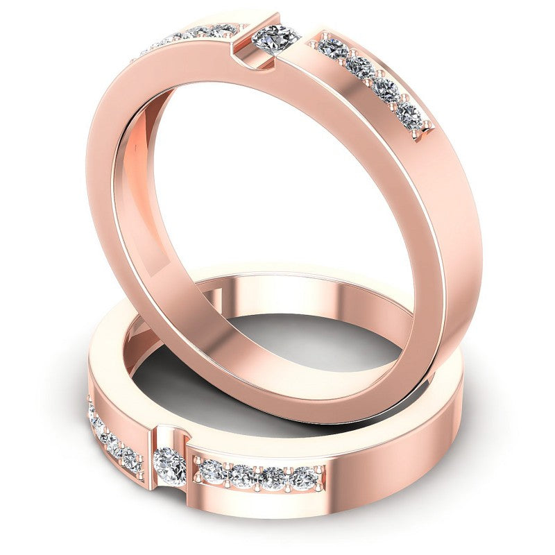 Round Cut Diamonds Wedding Sets in 18KT Rose Gold