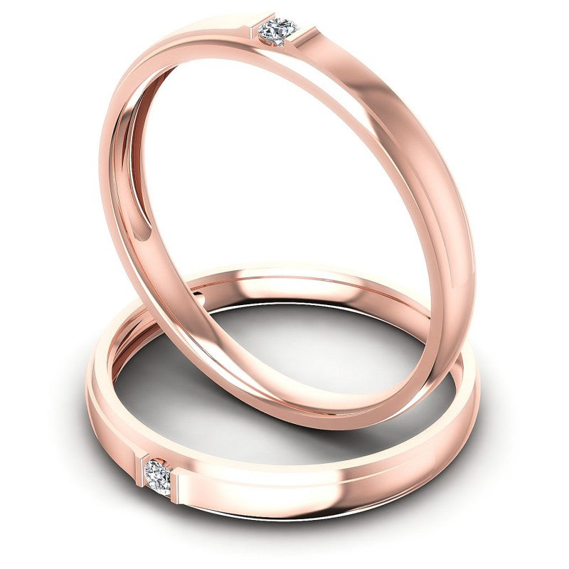 Round Cut Diamonds Wedding Sets in 18KT Rose Gold