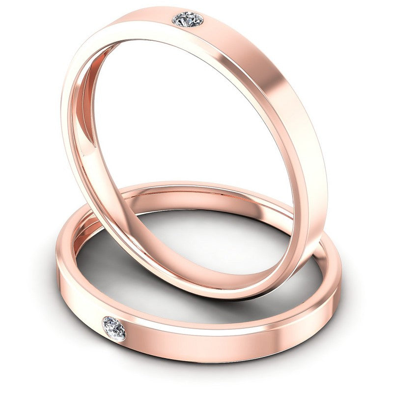 Round Cut Diamonds Wedding Sets in 18KT Rose Gold