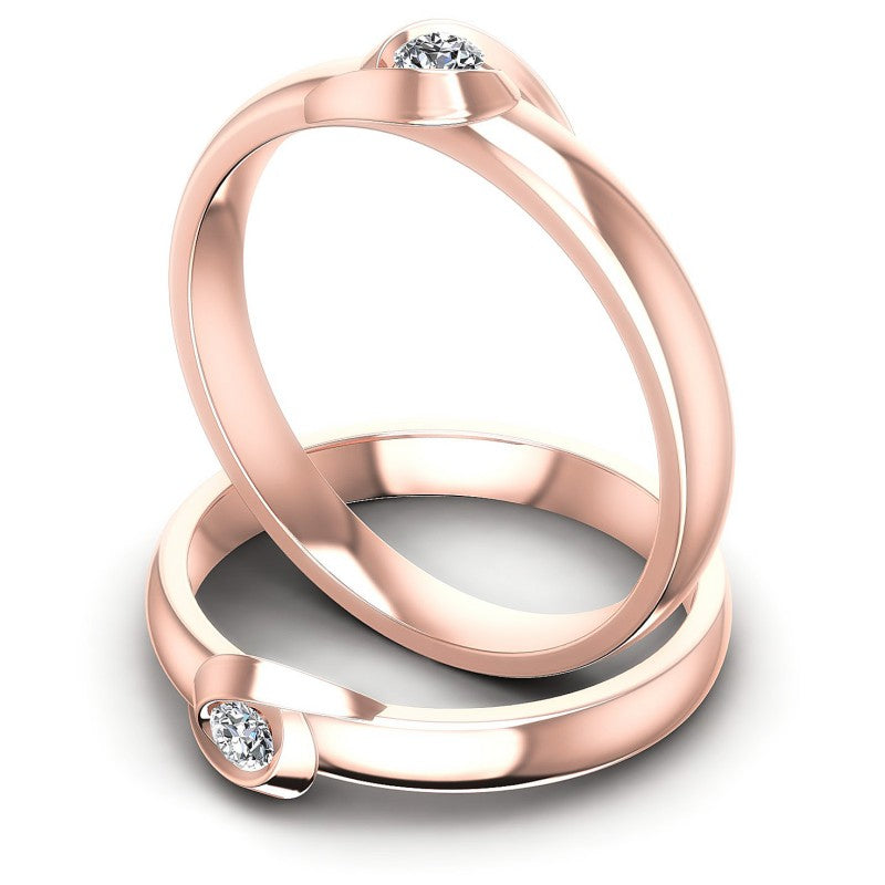 Round Cut Diamonds Wedding Sets in 18KT Rose Gold