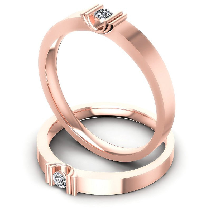 Round Cut Diamonds Wedding Sets in 18KT Rose Gold