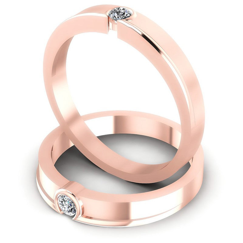 Round Cut Diamonds Wedding Sets in 18KT Rose Gold