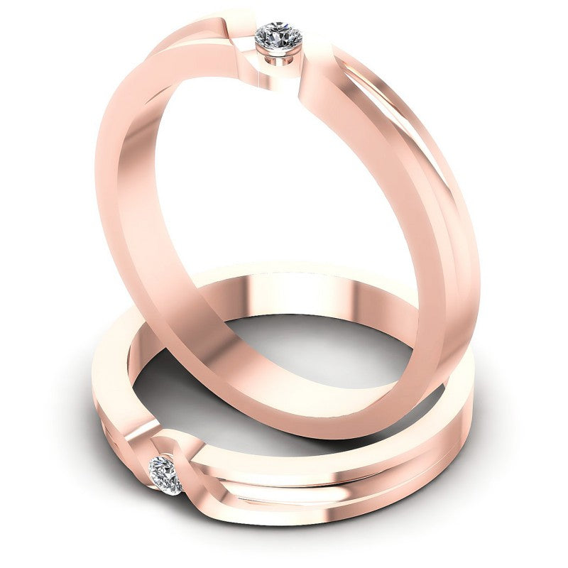 Round Cut Diamonds Wedding Sets in 18KT Rose Gold