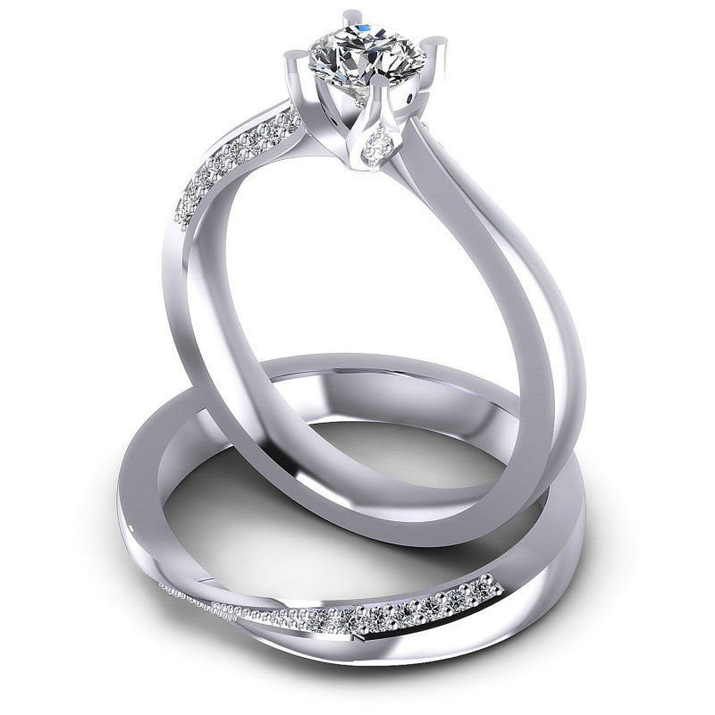 Round Diamonds 0.65CT Bridal Set in 14KT Rose Gold