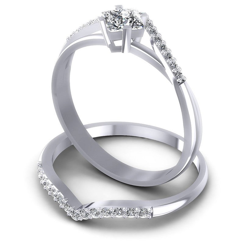 Princess and Round Diamonds 0.60CT Bridal Set in 14KT Rose Gold