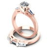 Baguette and Round Diamonds 1.20CT Bridal Set in 18KT Rose Gold