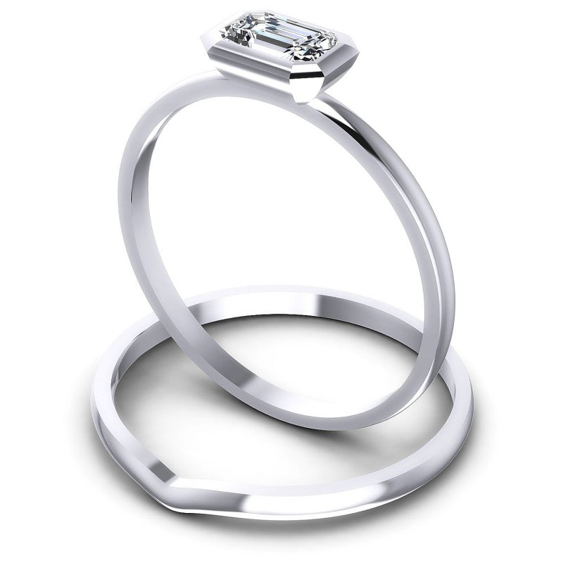 Emerald Cut Diamonds Bridal Set in 14KT Rose Gold