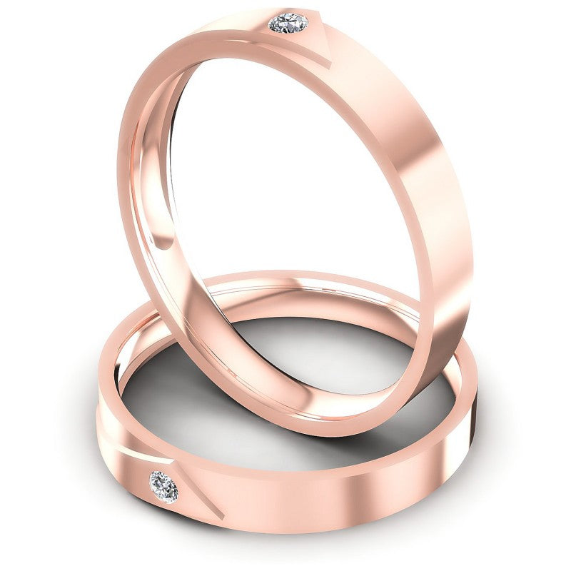 Round Cut Diamonds Wedding Sets in 18KT Rose Gold