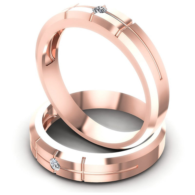 Round Cut Diamonds Wedding Sets in 18KT Rose Gold