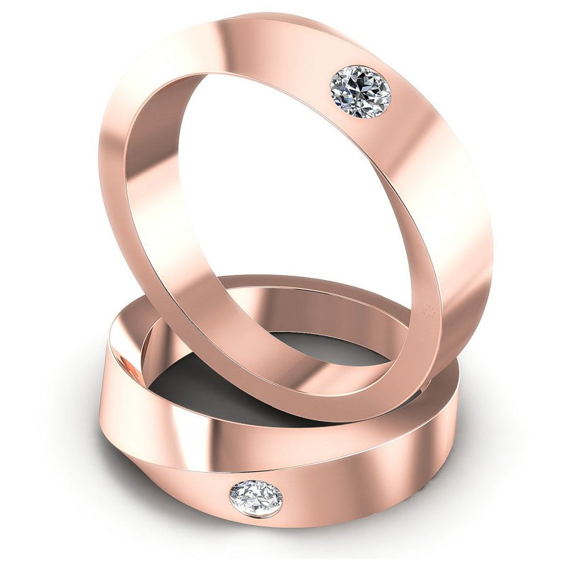 Round Cut Diamonds Wedding Sets in 18KT Rose Gold