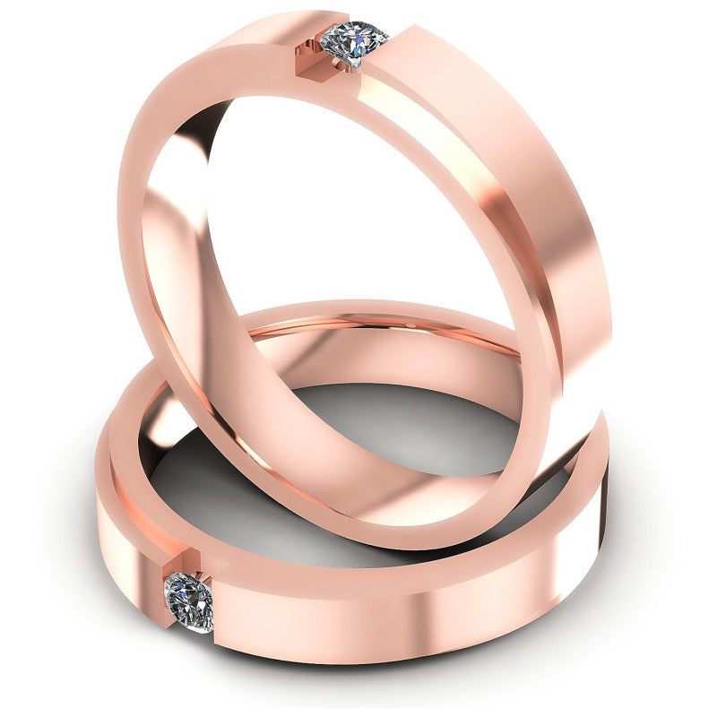 Round Cut Diamonds Wedding Sets in 18KT Rose Gold
