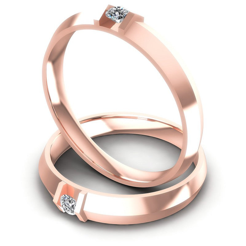 Round Cut Diamonds Wedding Sets in 18KT Rose Gold