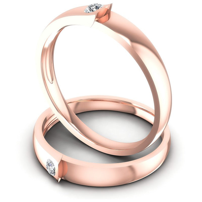 Round Cut Diamonds Wedding Sets in 18KT Rose Gold