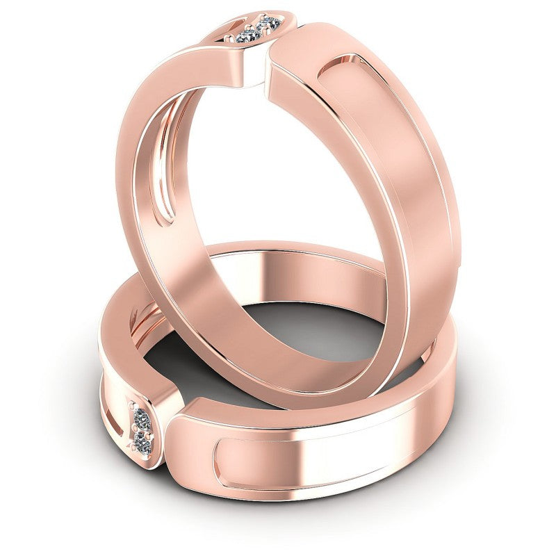 Round Cut Diamonds Wedding Sets in 18KT Rose Gold