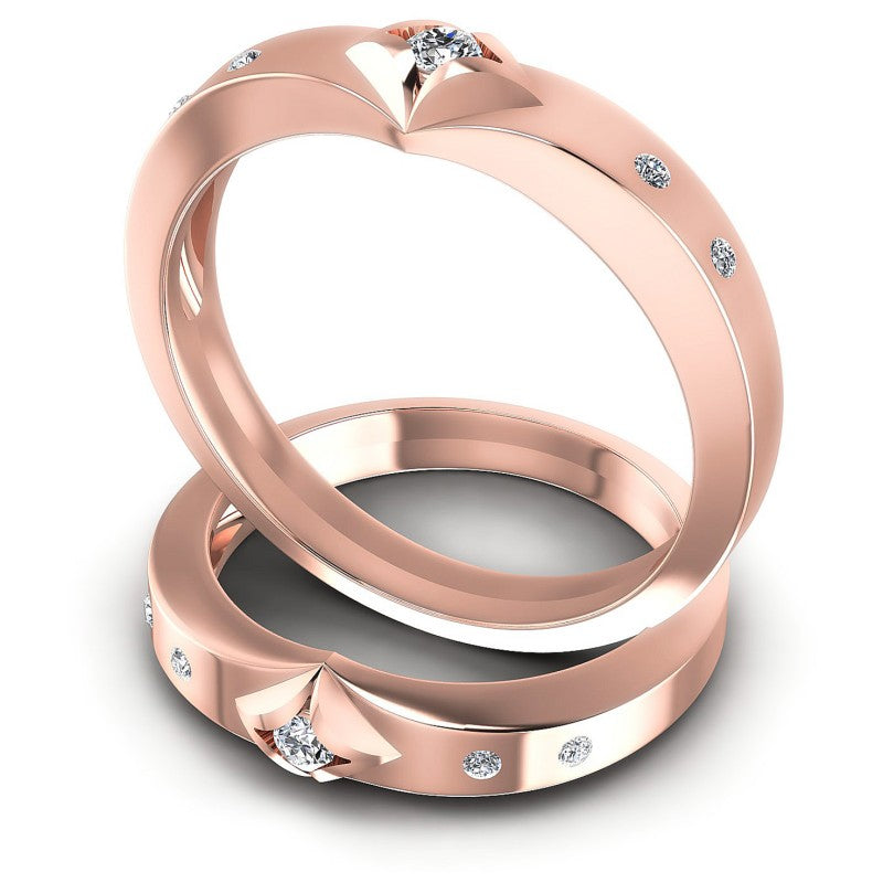 Round Cut Diamonds Wedding Sets in 18KT Rose Gold