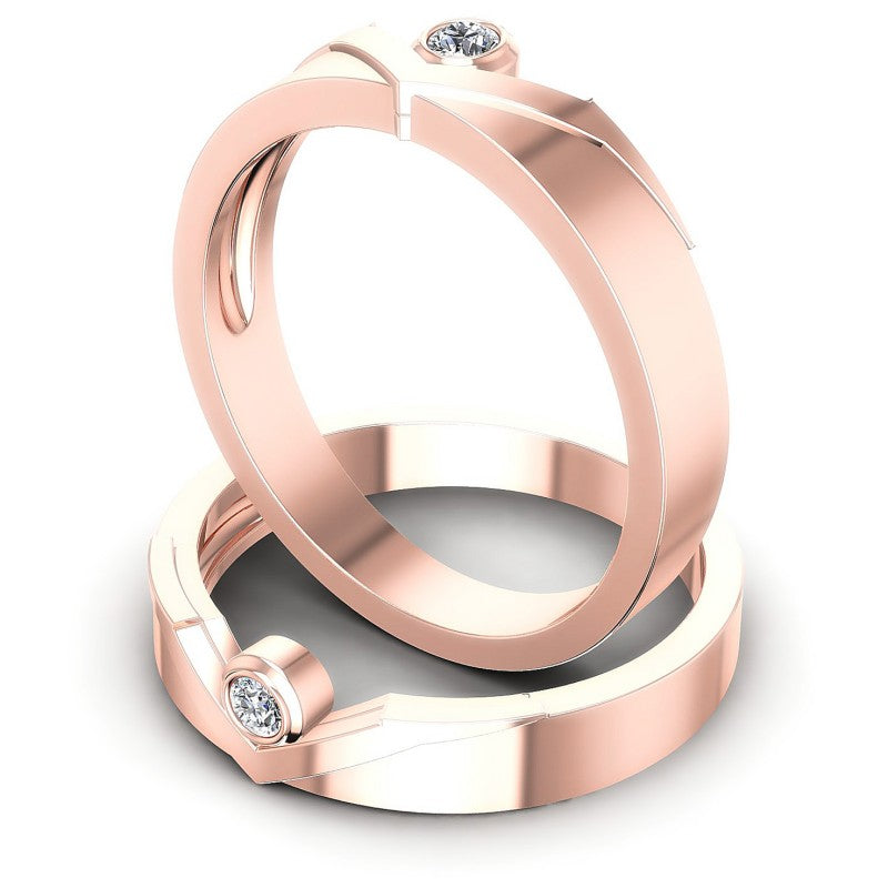 Round Cut Diamonds Wedding Sets in 18KT Rose Gold