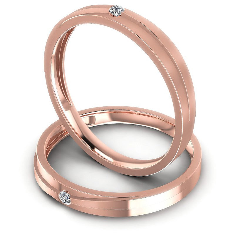 Round Cut Diamonds Wedding Sets in 18KT Rose Gold
