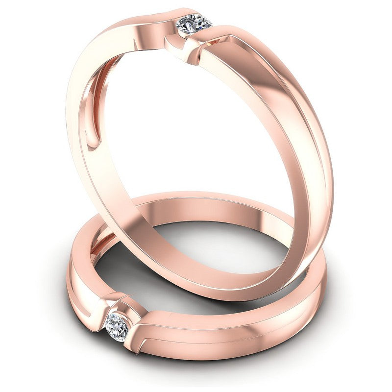 Round Cut Diamonds Wedding Sets in 18KT Rose Gold
