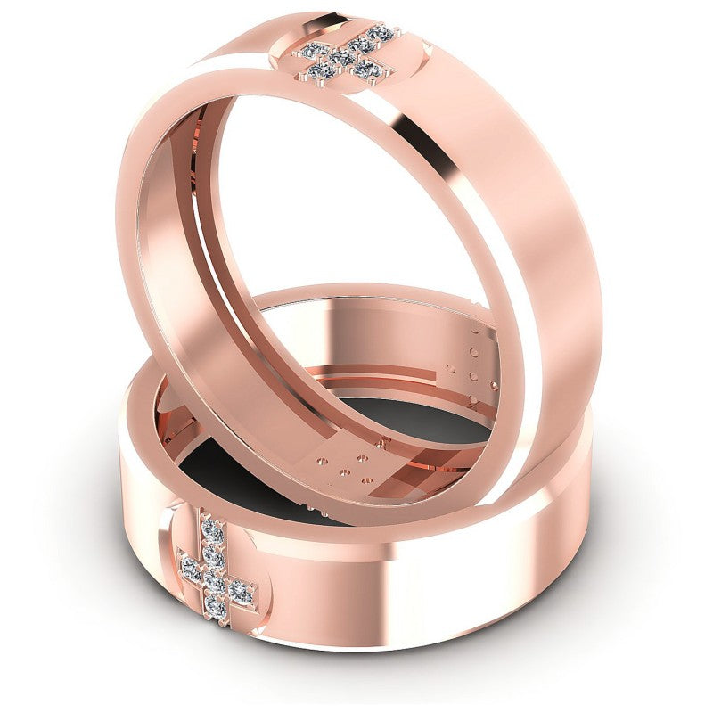 Round Cut Diamonds Wedding Sets in 18KT Rose Gold